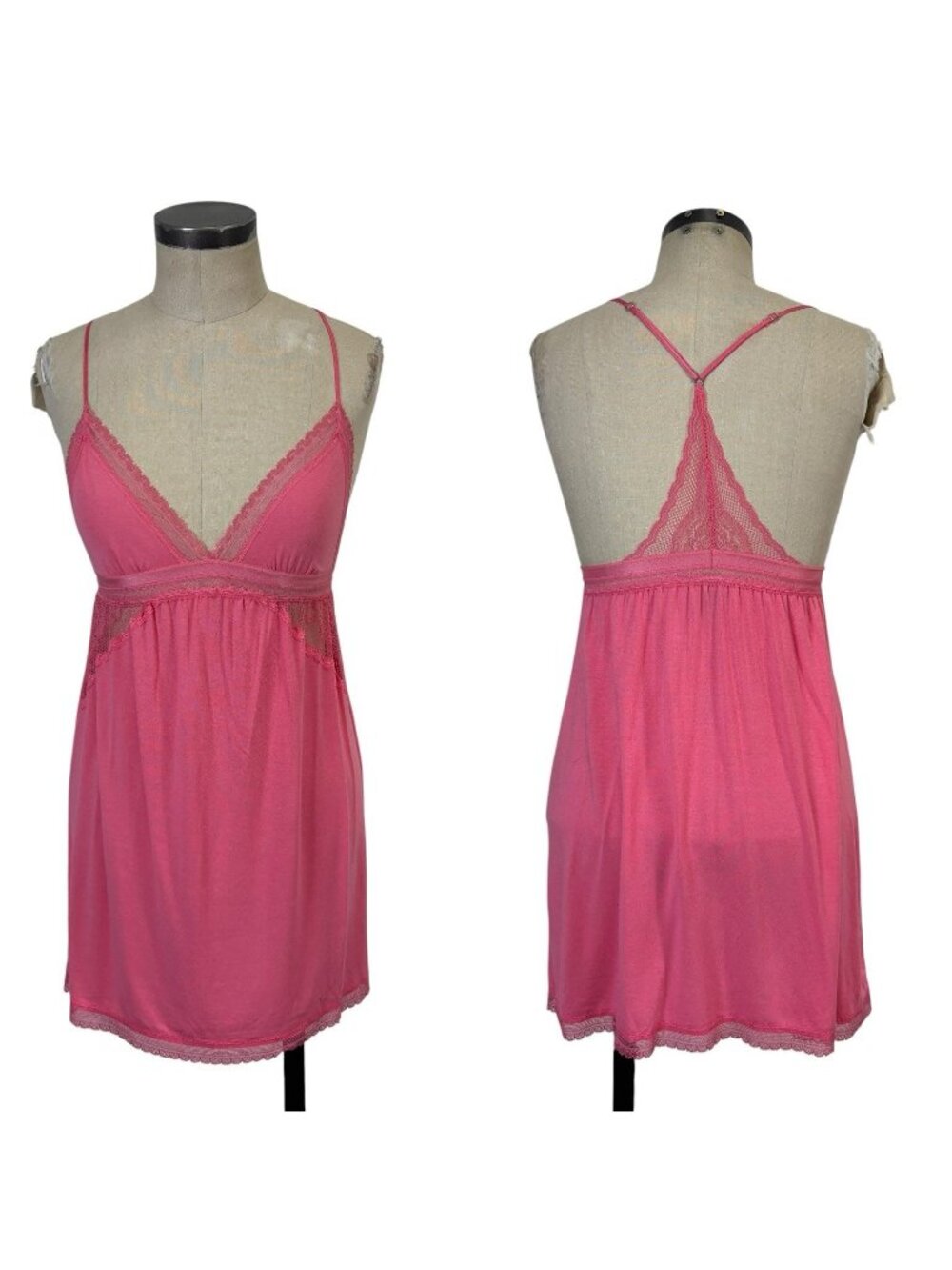 Victorias Secret Y2K Lace Trim Babydoll Tank Nightie XS